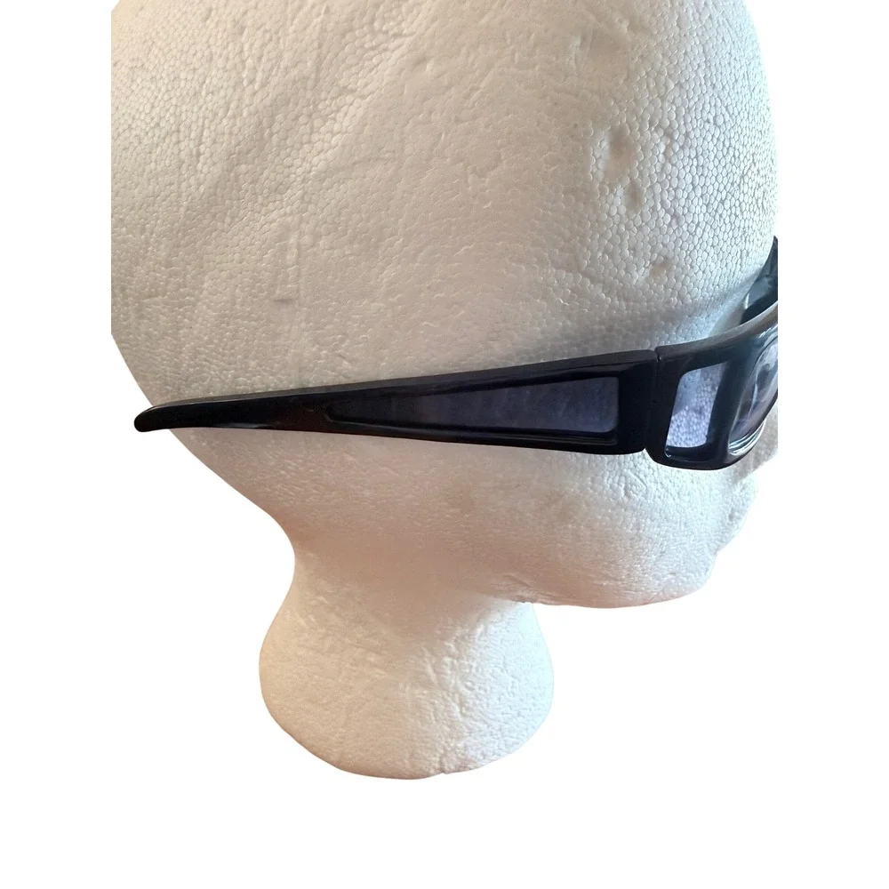 Vtg Y2K Harley-Davidson Blue Green Metallic Wrap Sunglasses Blue Gradient Lens
